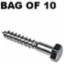 Hex Coach Screw BZP M10 x 150mm (Bag of 10)