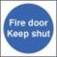 Sign "Fire Door Keep Shut" 70x70mm S/Ad RPVC