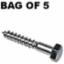 Hex Coach Screw BZP M16 x 100mm (Bag of 5)