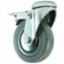 Castor 100mm Grey Rubber Swivel Brake Varley