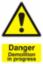 Sign "Danger Demolition" S/A 200x300mm PVC 1203