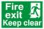 Sign "Fire Exit" Keep Clear S/A 300x200mm PVC
