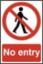 Sign "No Entry" S/A 200 x 300mm PVC 0600