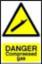 Sign "Danger Compr Gas" S/A 200x300mm PVC 0915