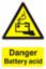 Sign "Danger Bty Acid" S/A 200x300mm PVC 0853
