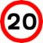 Road Sign - 20 MPH 750 x 750mm