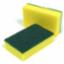 Scourer Sponge Abrasive Yel/Gn Pk10 HL013 Jangro
