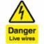Sign "Danger Live Wires" 600 x 400mm RPVC 11020