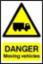 Sign "Danger Moving Veh" S/A 600 x 400mm PVC 4100