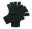 Glove Fingerless Mitts Knitted Black TRG202