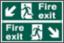 Sign "Fire Exit" Dia Arr S/A 300x100mm PVC (2)