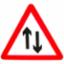 Road Sign - 2 Way Traffic -750mm Triangle