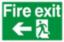 Sign "Fire Exit" Man/Arr Left S/A 300x200mm PVC