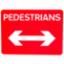 Road Sign - Pedestrians Arrow 600 x 450mm