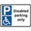 Sign "Disabled Parking Only 200x300mm PVC 3601