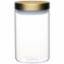 Storage Jar Glass 1Ltr C/W Burnished Brass Lid